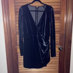 Wild Fable Black Velvet Long Sleeve Dress